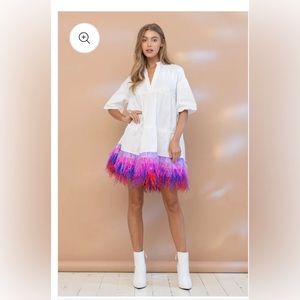 Blue B feather dress